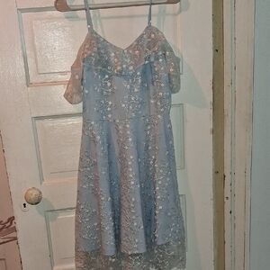 Charming Blue Floral Dress